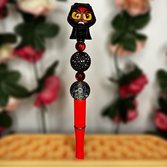Hand Crafted Accessories - Darth Maul Star Wars Repurposed Doorable Handmade Beaded Pen